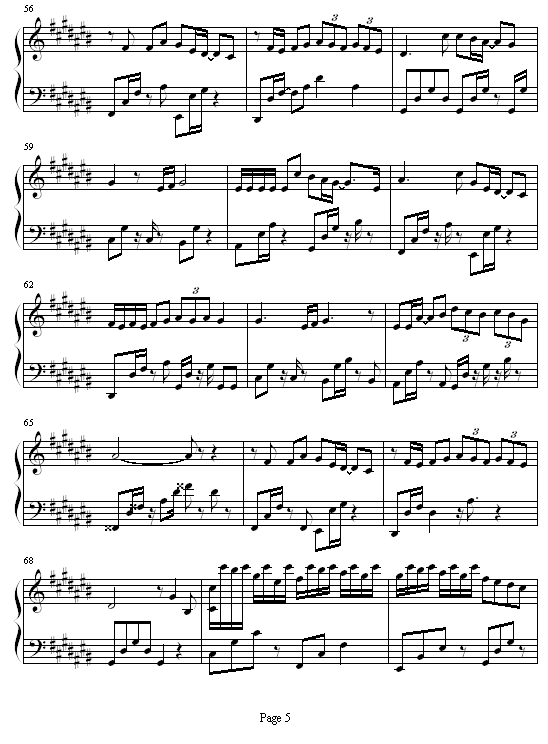 十分爱钢琴曲谱（图5）