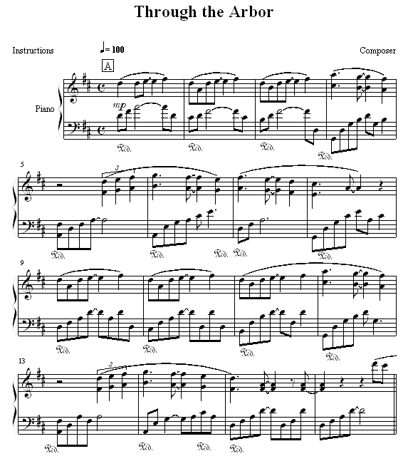 Through the Arbor钢琴曲谱（图1）