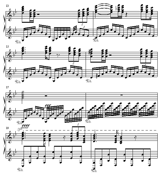 月光下的回忆钢琴曲谱（图2）