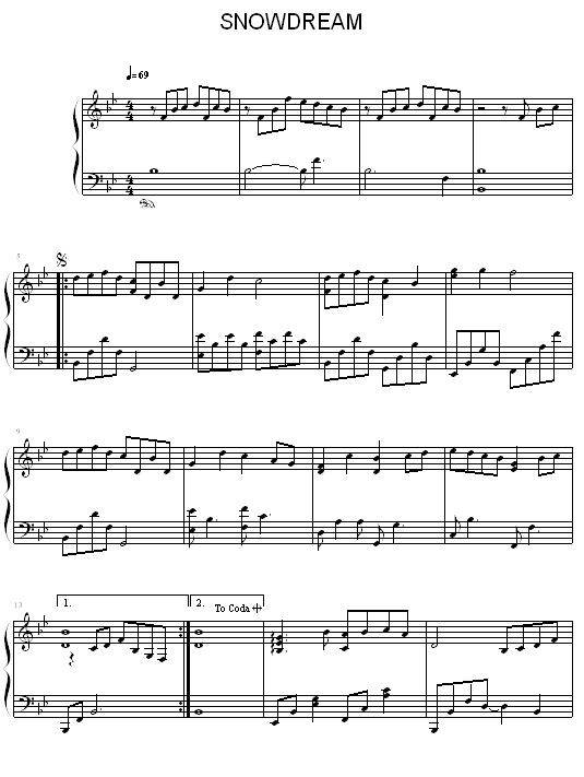 Snowdream-blueman版钢琴曲谱（图1）