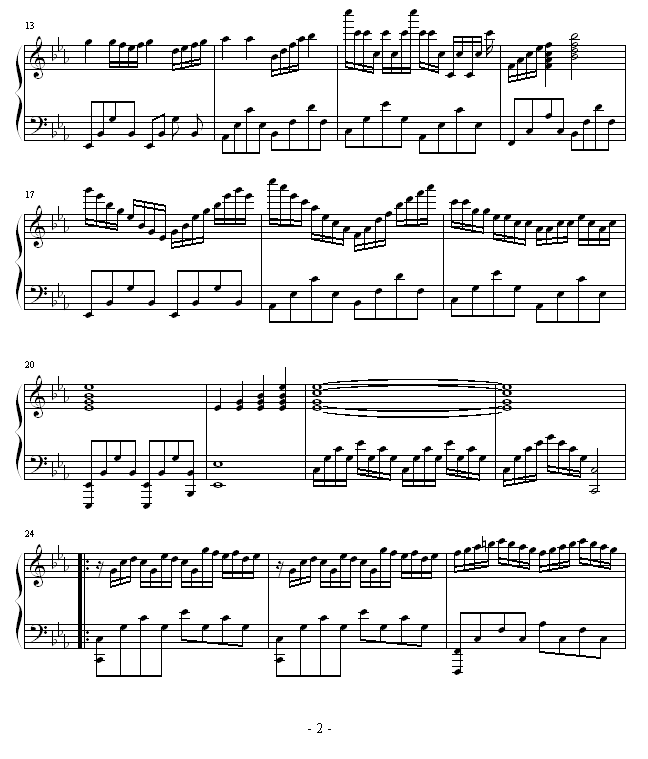 灰色天空钢琴曲谱（图2）