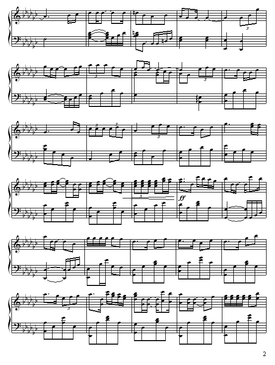 苦情人钢琴曲谱（图2）