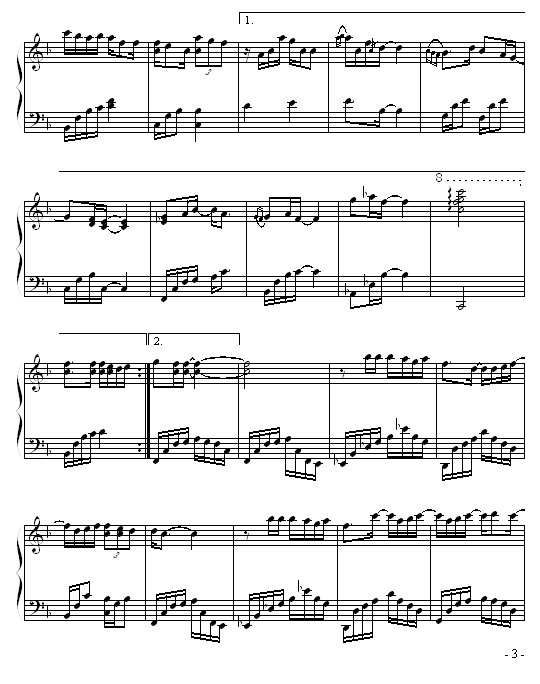 遗失的美好 - 巴特尔编配版钢琴曲谱（图3）