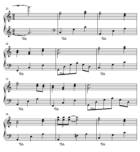 回首钢琴曲谱（图3）