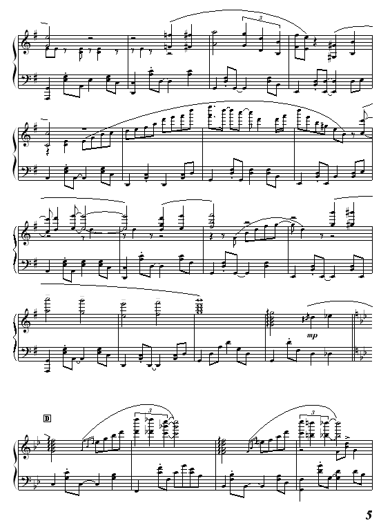 芒椰奶西钢琴曲谱（图5）