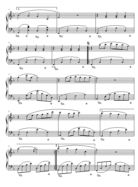 日薄西山情依依钢琴曲谱（图2）