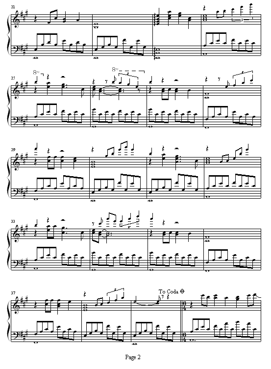 中学时代钢琴曲谱（图2）