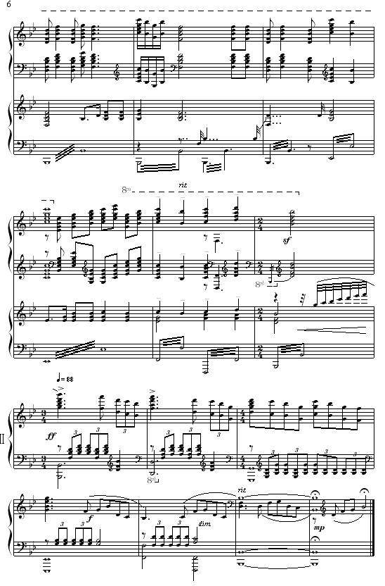 黄河颂钢琴曲谱（图6）