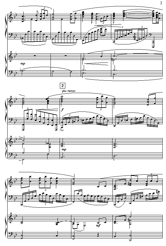 黄河颂钢琴曲谱（图3）