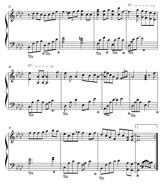 眼红红钢琴曲谱（图3）
