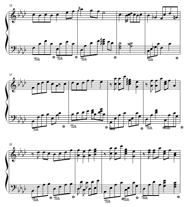 眼红红钢琴曲谱（图2）