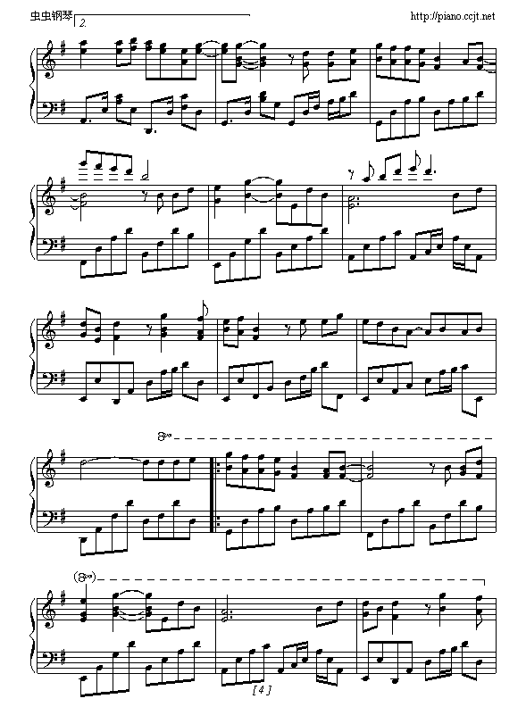 两只蝴蝶-何初钢琴曲谱（图4）
