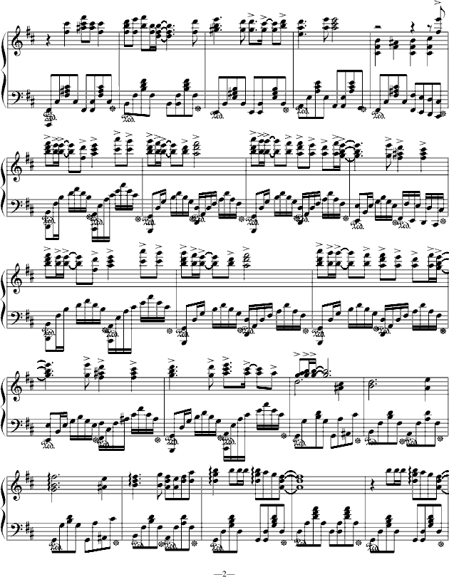 无色-（完美完整版）钢琴曲谱（图2）