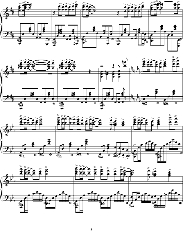 无色-（完美完整版）钢琴曲谱（图5）