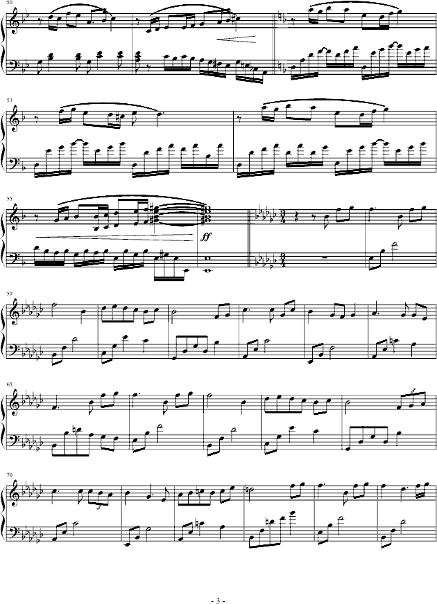 人鱼的故事钢琴曲谱（图3）