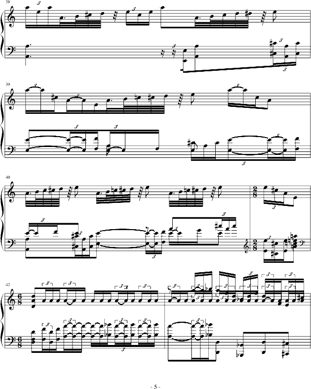 高达SEED-D交响组曲第5章 钢琴版钢琴曲谱（图5）