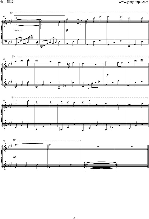 霞光钢琴曲谱（图3）