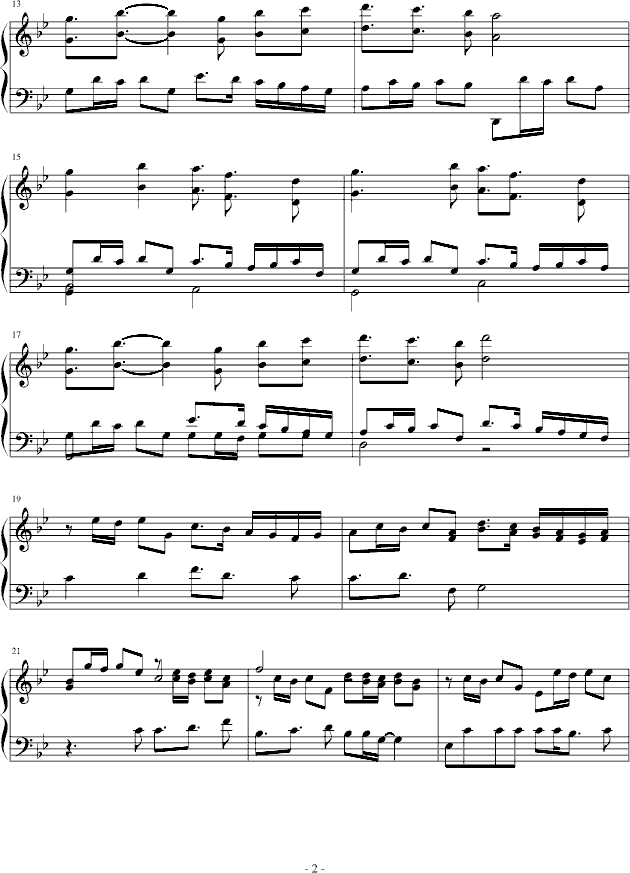 高达SEED主题曲《曾经和你在一起》复调钢琴版钢琴曲谱（图2）