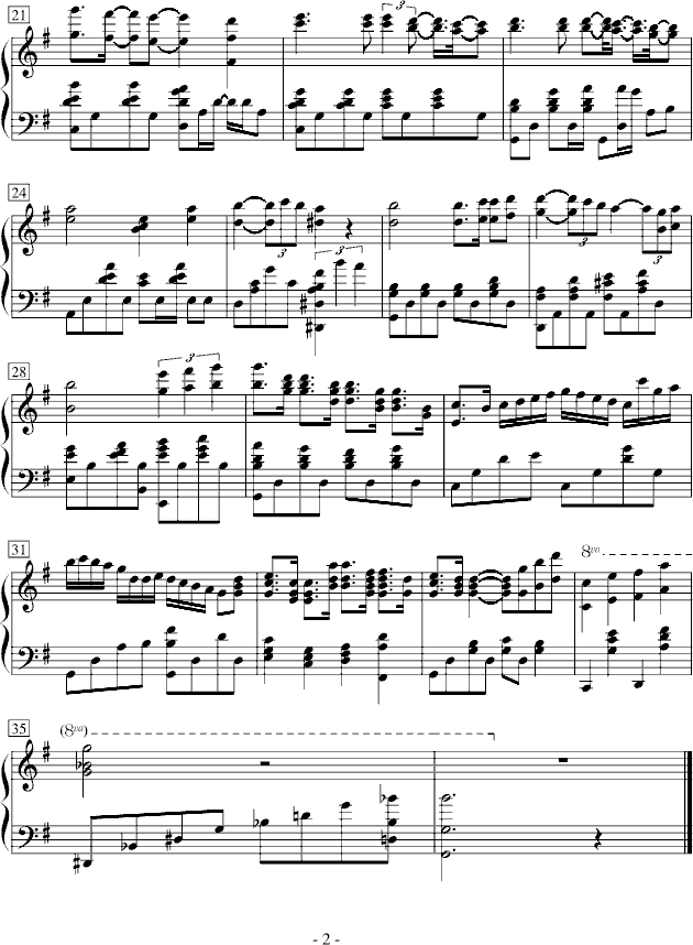 Firefly钢琴曲谱（图2）