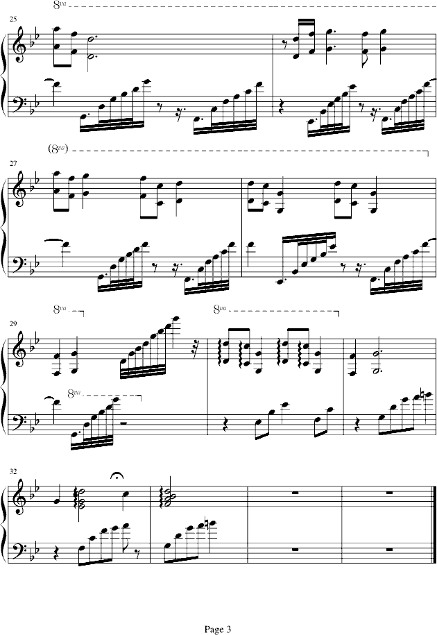 超越时空的思念－－犬夜叉唯美插曲钢琴曲谱（图3）