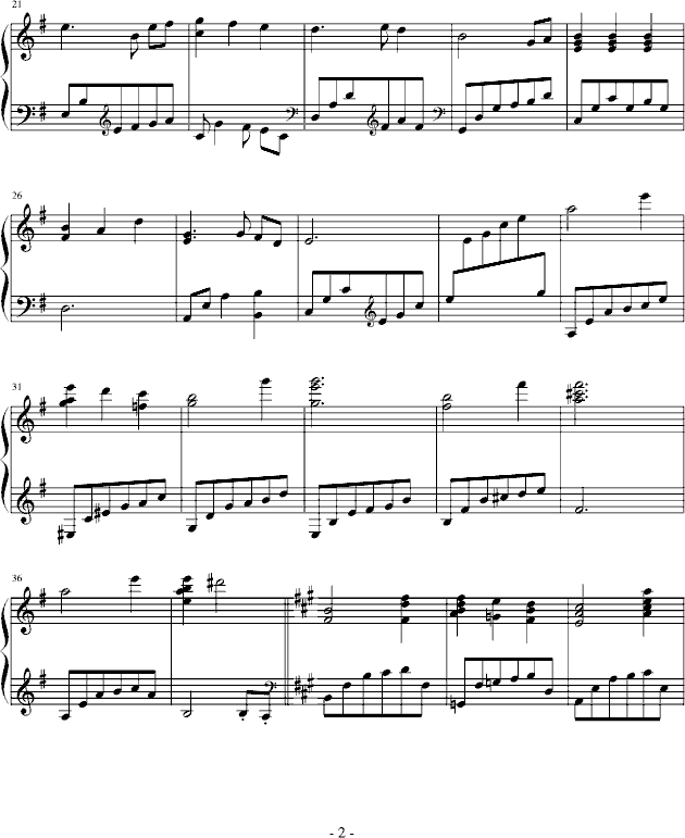 天空之城钢琴曲谱（图2）