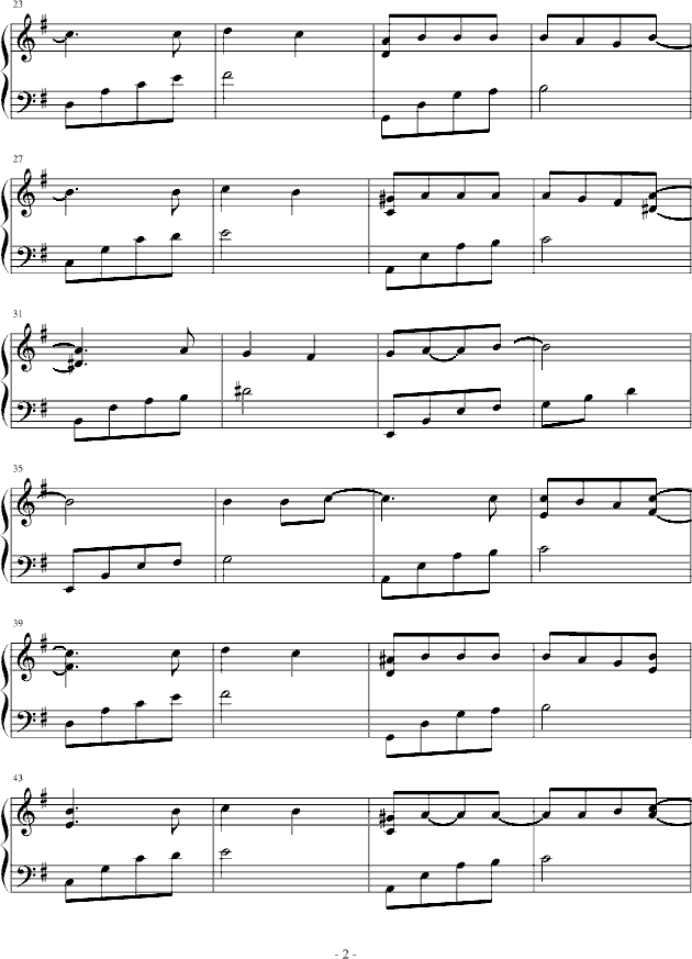 《浪漫满屋》主题曲——命运钢琴曲谱（图2）