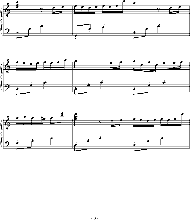 可爱的蓝精灵钢琴曲谱（图3）