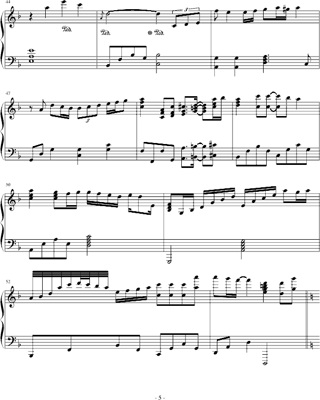 Final Fentasy-幸福版钢琴曲谱（图5）