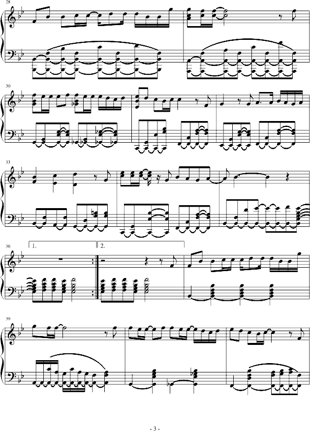 君がいない夏钢琴曲谱（图3）