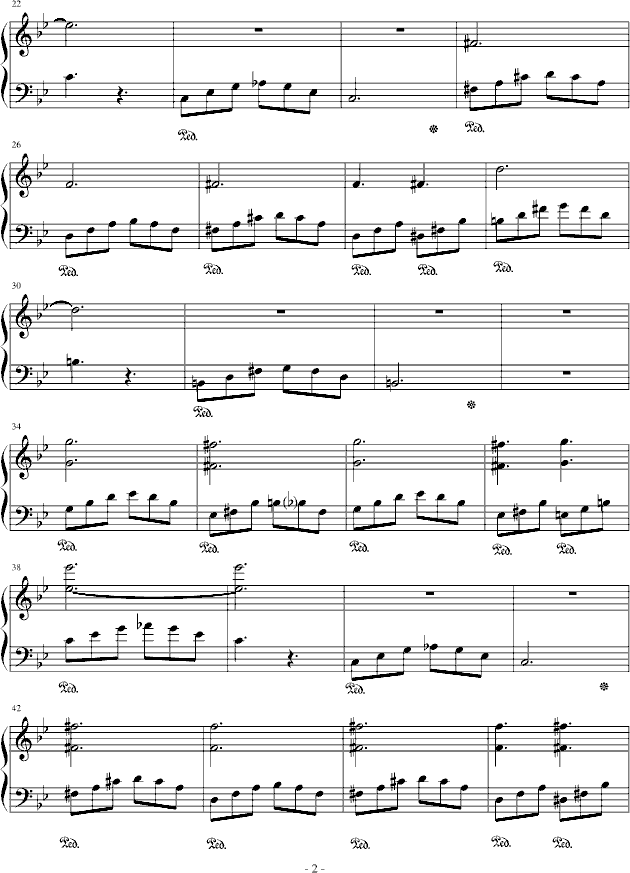 Sing(FFVII AC in)钢琴曲谱（图2）