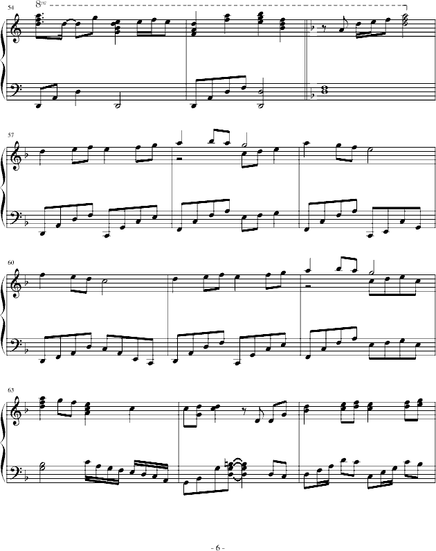 Final Fentasy-幸福版钢琴曲谱（图6）