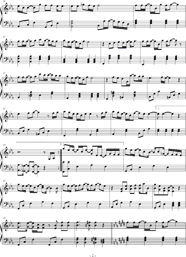 Perhaps Love -宫－我的野蛮王妃钢琴曲谱（图2）