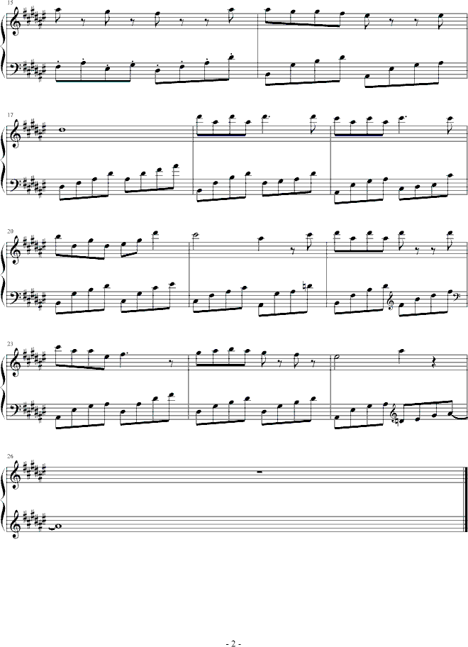 天之痕-插曲-轩辕剑III外传钢琴曲谱（图2）