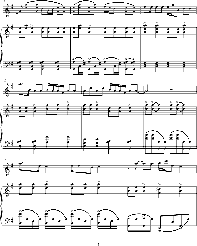 好汉歌-《水浒传》主题曲钢琴曲谱（图2）