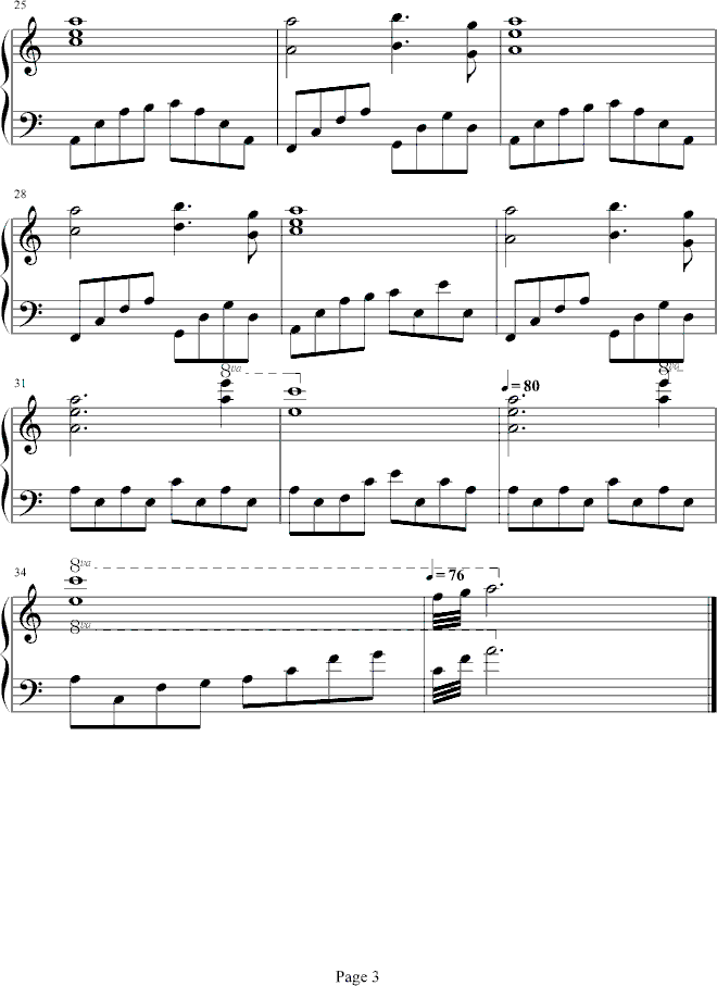 Alone钢琴曲谱（图3）