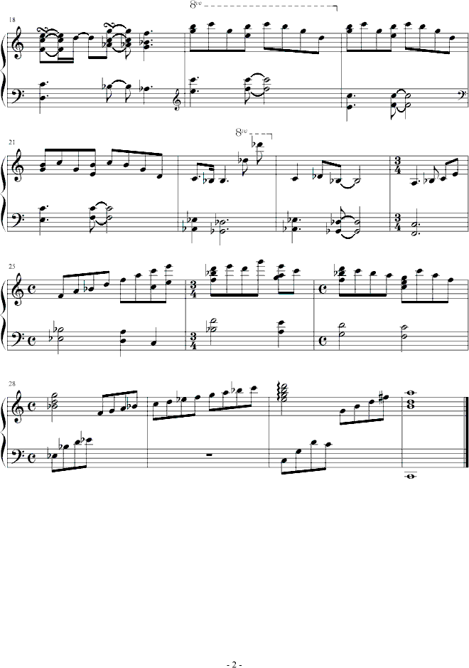 魔法少女樱插曲钢琴曲谱（图2）