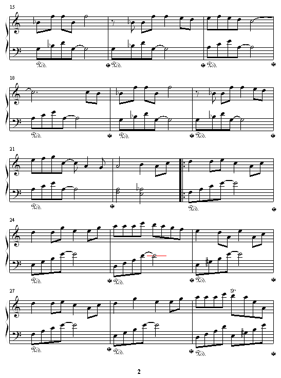 風のとおり道钢琴曲谱（图2）