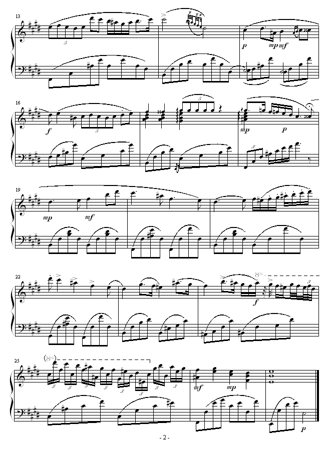 第一钢琴协奏曲第二乐章“罗曼查”钢琴曲谱（图2）