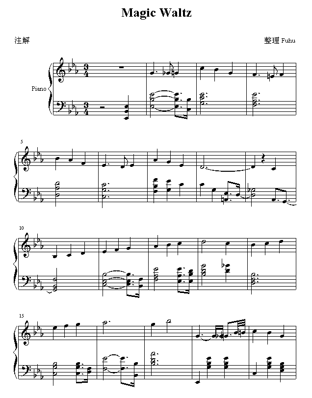 Magic Walt钢琴曲谱（图1）