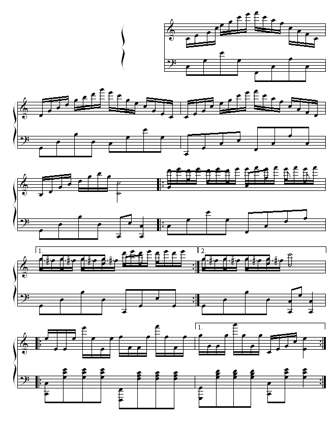 泡泡堂小区背景音乐 -（改编版）钢琴曲谱（图2）