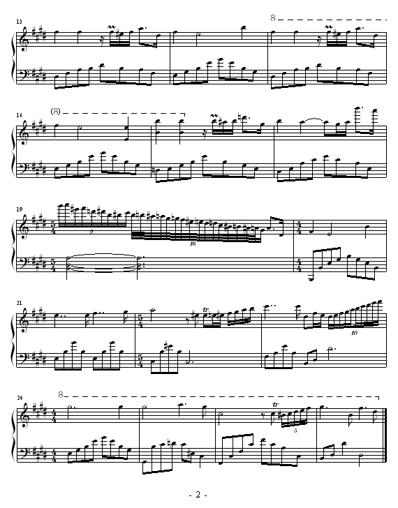 佐为在小光梦境中出现的钢琴曲钢琴曲谱（图2）