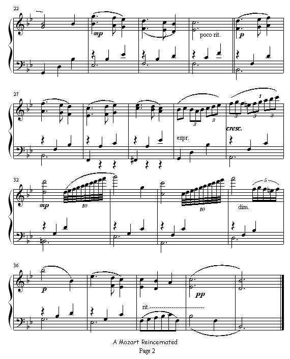 A Mozart Reincernated钢琴曲谱（图2）