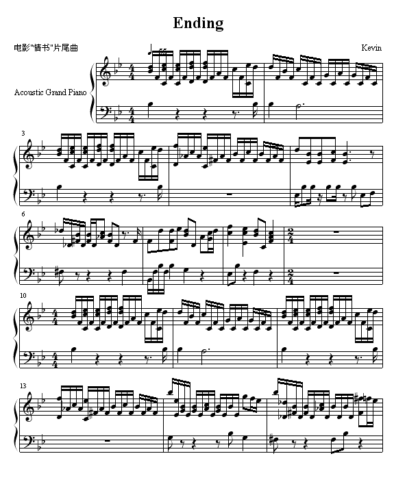 Ending钢琴曲谱（图1）