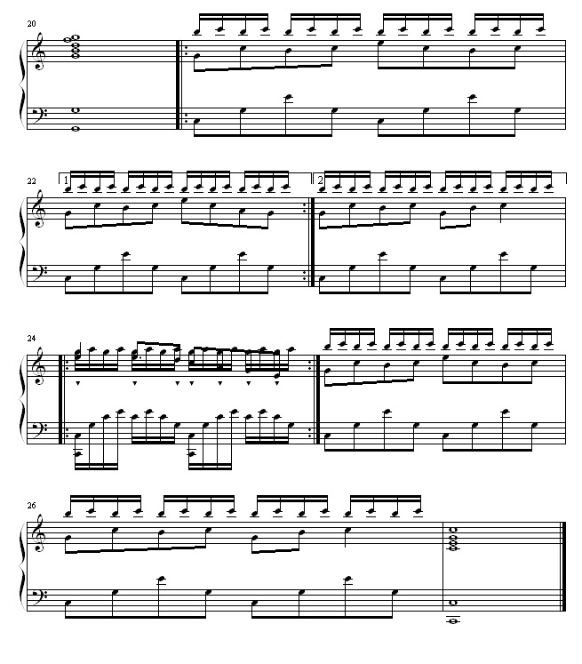 海盗版游戏音乐 -（改编自泡泡堂）钢琴曲谱（图3）