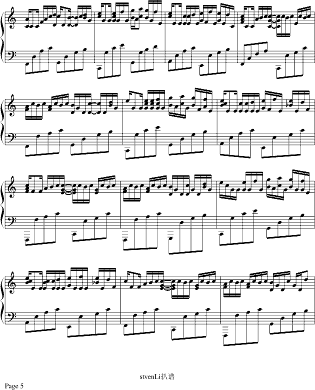 卡农-演奏版-Geogre winston钢琴曲谱（图5）