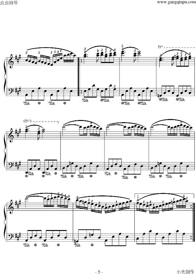 西班牙舞曲-小光版钢琴曲谱（图5）