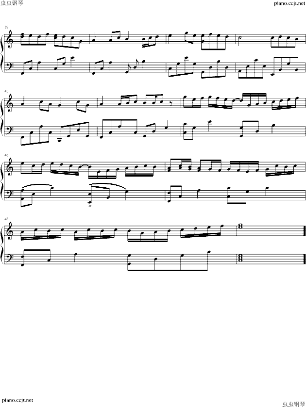 卡农最简版野蛮女友钢琴曲谱（图3）
