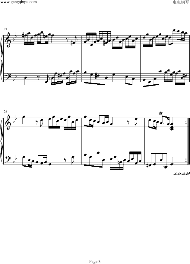 阿勒曼德舞曲钢琴曲谱（图3）