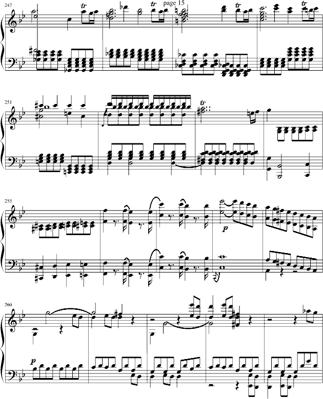 莫扎特第四十号交响曲（第一乐章）钢琴曲谱（图14）