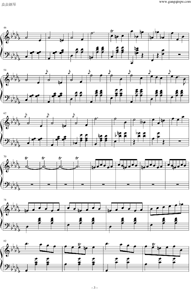 小狗圆舞曲钢琴曲谱（图3）